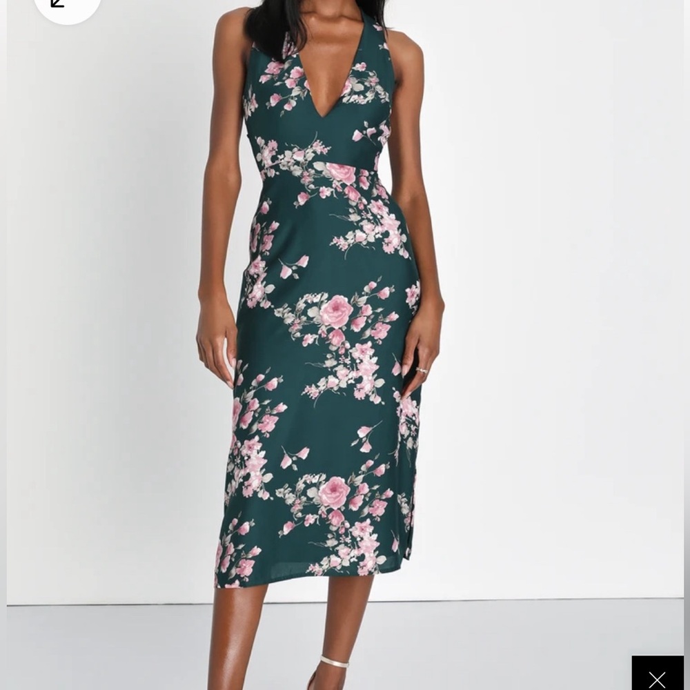 NWOT Lulus satin midi dress